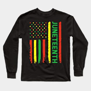 JuneTeenth Flag Shirt Black History vintage Black Pride Long Sleeve T-Shirt